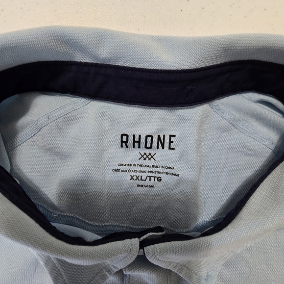 Rhone Light Blue Regata Pique Performance Golf Polo Men's XXL - Picture 7 of 7